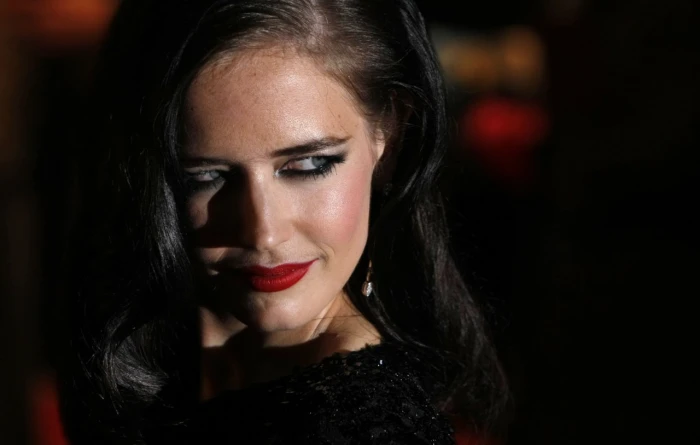 Eva Green actress women dark hair makeup red lipstick