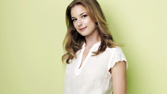 Emily Vancamp blonde actress celebrity women green background