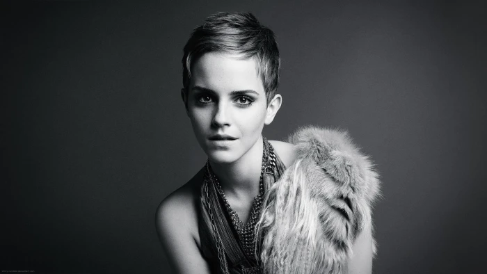 grayscale photo of Emma Watson women monochrome actress celebrity
