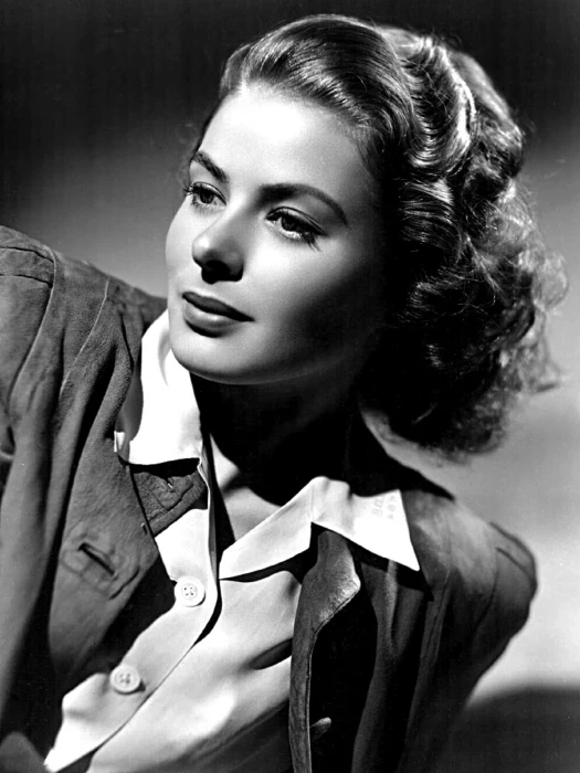 grayscale photo of woman ingrid bergman star movie actress 98
