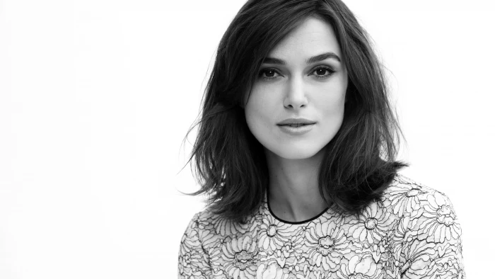 Hollywood actres poster actress Keira Knightley monochrome 2k