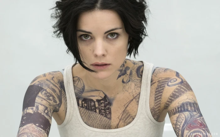 Jaimie Alexander Blindspot women's white tank top jane doe