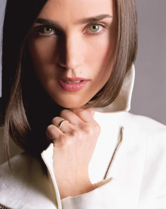 Jennifer Connelly actress brunette green eyes pink lipstick 2k