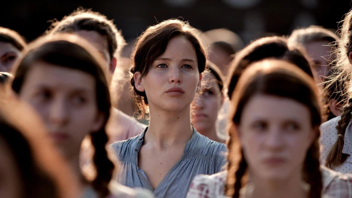 Jennifer Lawrence brunettes women movies actresses Katniss Everdeen The Hunger Games