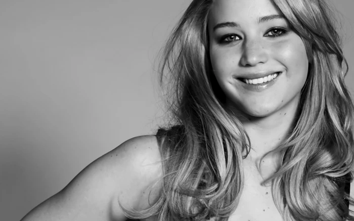 Jennifer Lawrence model women monochrome actress smiling