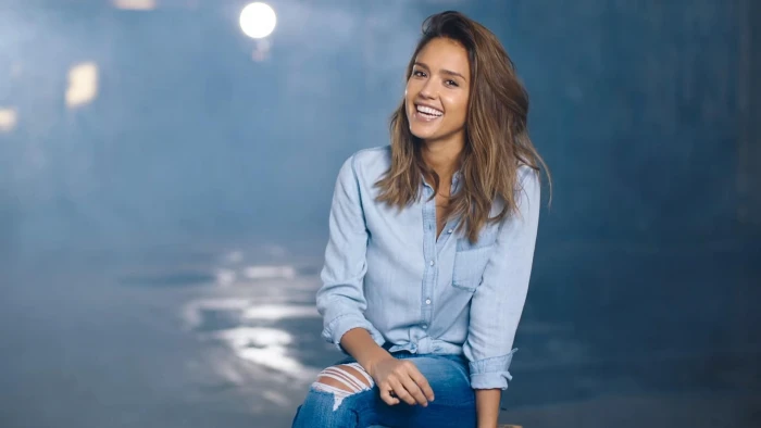 Jessica Alba actress blonde women brunette looking at viewer