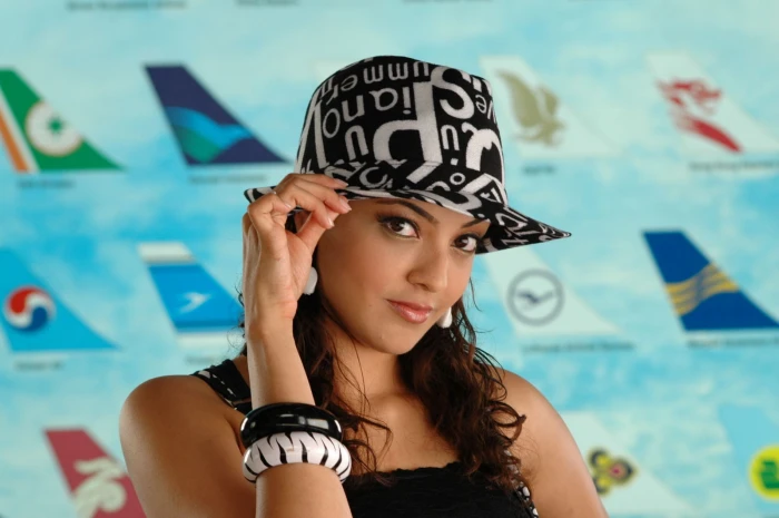 Kajal Agarwal Wearing A Hat women's black and grey bucket hat
