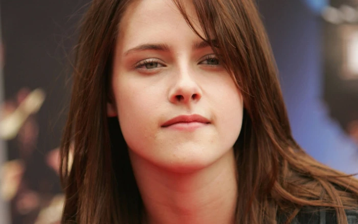 Kristen Stewart women green eyes brunette actress headshot