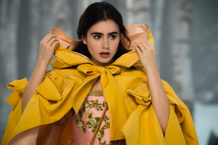 Lily Collins actress celebrity dark hair movies cape hoods 2k