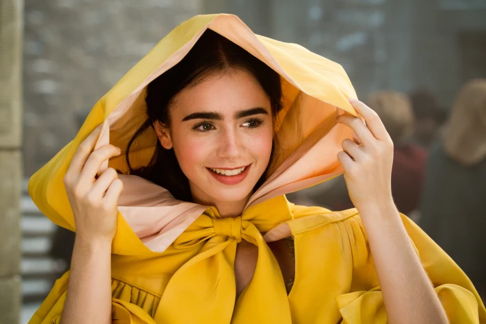 Lily Collins actress celebrity dark hair movies cape hoods 2k