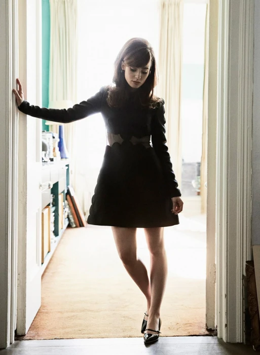 Lily Collins women celebrity black dress brunette actress