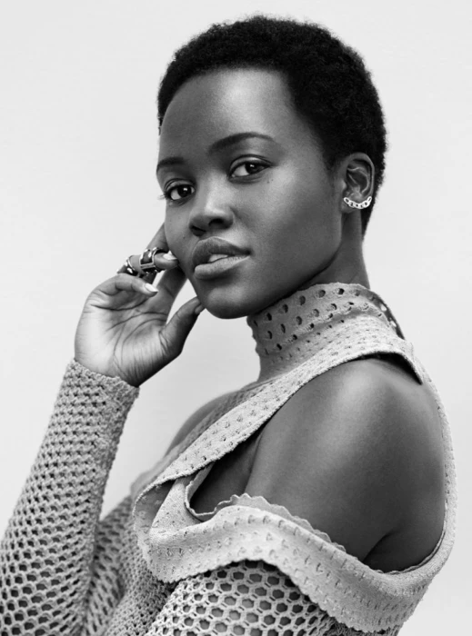 Lupita Nyong'o actress monochrome rings ebony