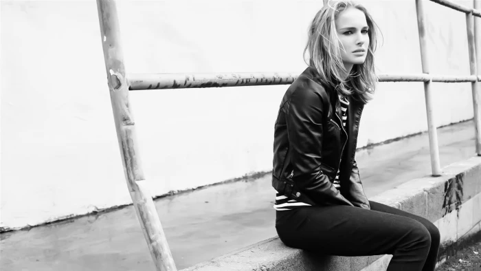Natalie Portman monochrome actress women sitting celebrity