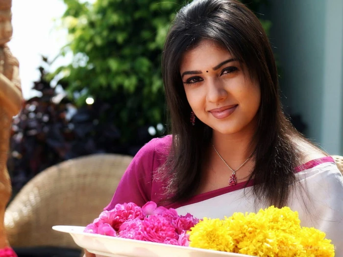 Nayantara women's pink and white top Bollywood Celebrities 96