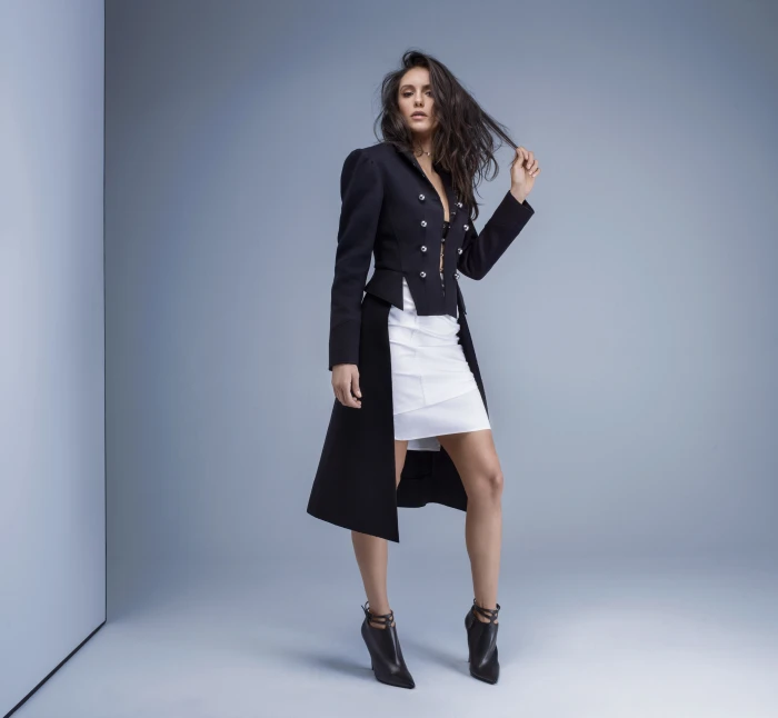 Nina Dobrev actress women one person full length studio shot 2k