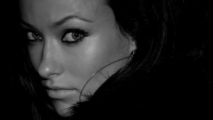 Olivia Wilde face monochrome actress celebrity women portrait