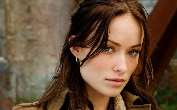 Olivia Wilde model actress women coats green eyes brown coat