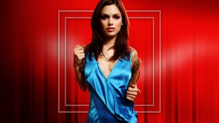 Rachel Bilson satin actress red background women celebrity