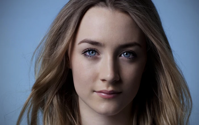 Saoirse Ronan women actress Irish blue eyes face