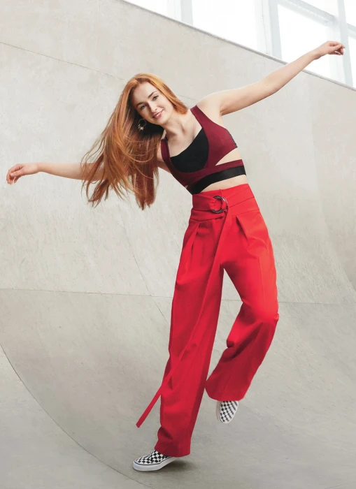 Sophie Turner redhead actress blue eyes one person looking at camera