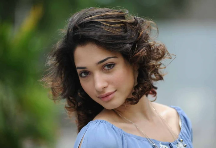 Tamanna Blue Dress women's blue scoop neck top Bollywood Celebrities