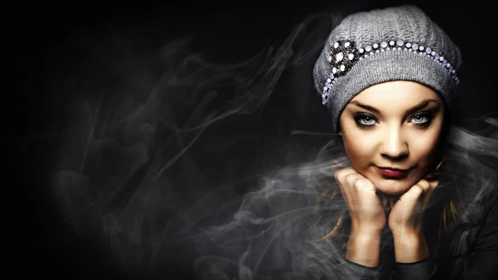 time lapse photography of woman wearing gray knit cap Natalie Dormer