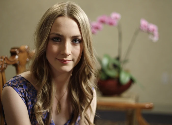 women actress blue eyes blonde Saoirse Ronan portrait 2k