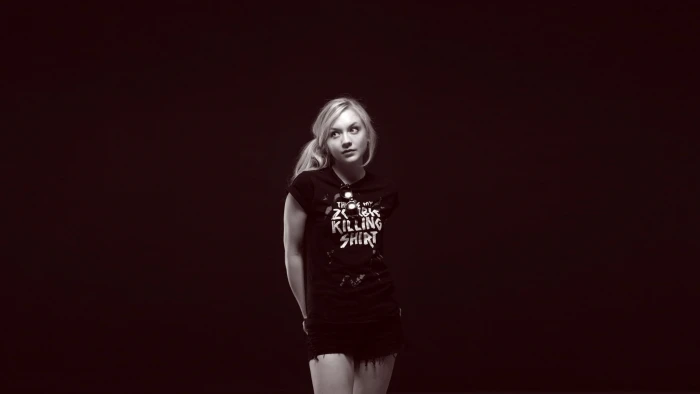 women actress Emily Kinney blonde one person front view