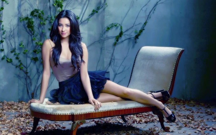 woman wearing black skirt model Shay Mitchell Pretty Little Liars