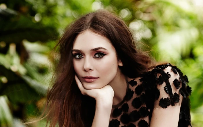 women brunette Elizabeth Olsen actress portrait beauty
