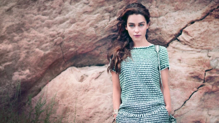 women Emilia Clarke actress rock one person object