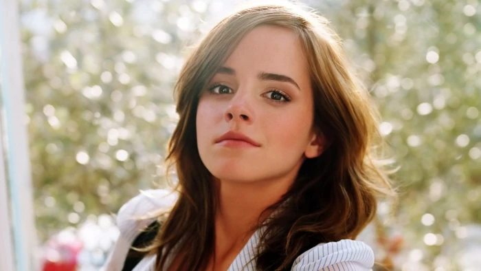 women Emma Watson actress face portrait headshot hair