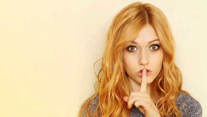 women Katherine Mcnamara celebrity redhead actress finger on lips