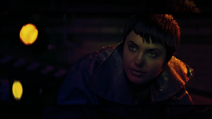 women's black collared top hackers Angelina Jolie actress