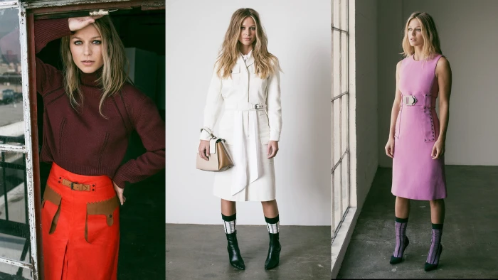 women Melissa Benoist actress collage standing full length 37