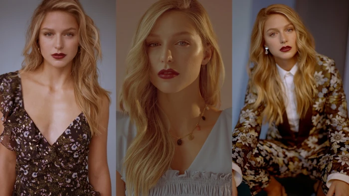 women Melissa Benoist actress collage young hair