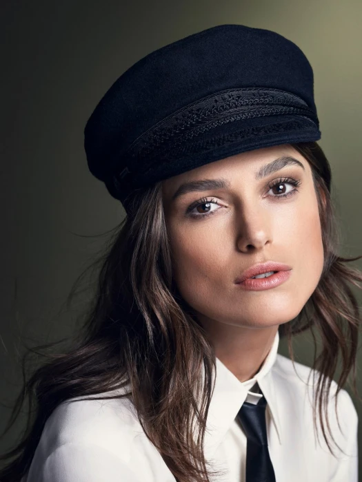 women's black hat Keira Knightley actress brunette portrait