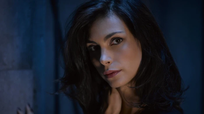 women's black top Morena Baccarin brunette brown eyes portrait