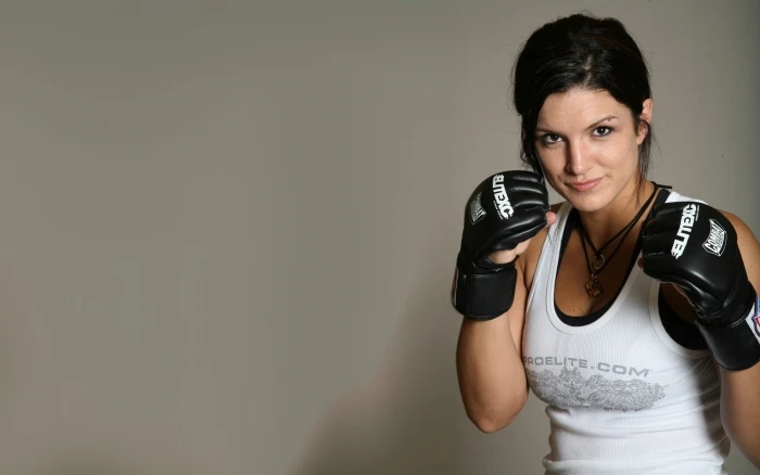 women's white tank top champion ufc gina carano actress boxing
