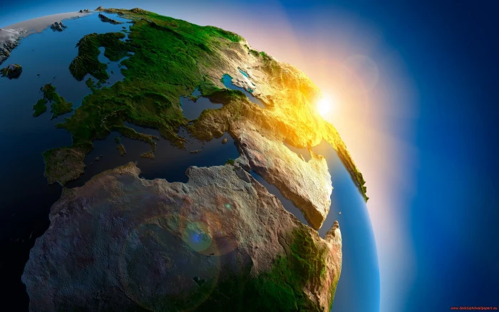 earth planet wallpaper space art sunlight digital sky 2k