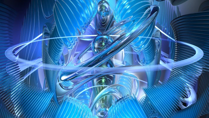 digital art blue fractal graphics cg artwork 2k 4k 5k 8k