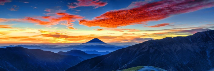 Landscape Panorama Mount Fuji Sunset Mountains 76 2k 4k 5k 8k