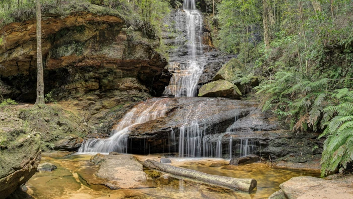 waterfall nature theme tree scenics beauty in 2k 4k 5k 8k