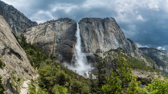 uhd usa waterfall mountain national park california 2k 4k 5k 8k