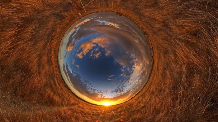 effect panoramas photography field sky nature space 2k