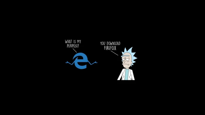 Internet Explorer logo and Rick Morty illustrations illustration 2k