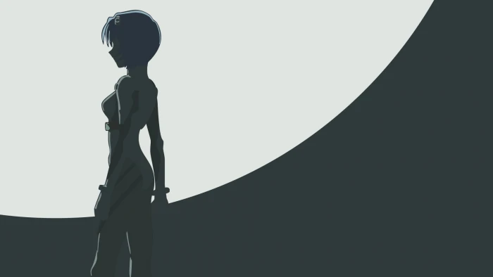 Neon Genesis Evangelion Ayanami Rei standing silhouette 2k