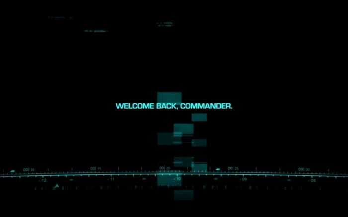 welcome back commander text overlay with black background Technology
