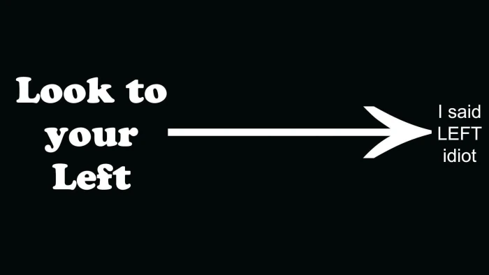 look to your left I said idiot screenshot humor text quote 2k