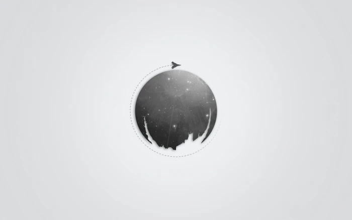 around the world illustration round gray and black abstract 2k